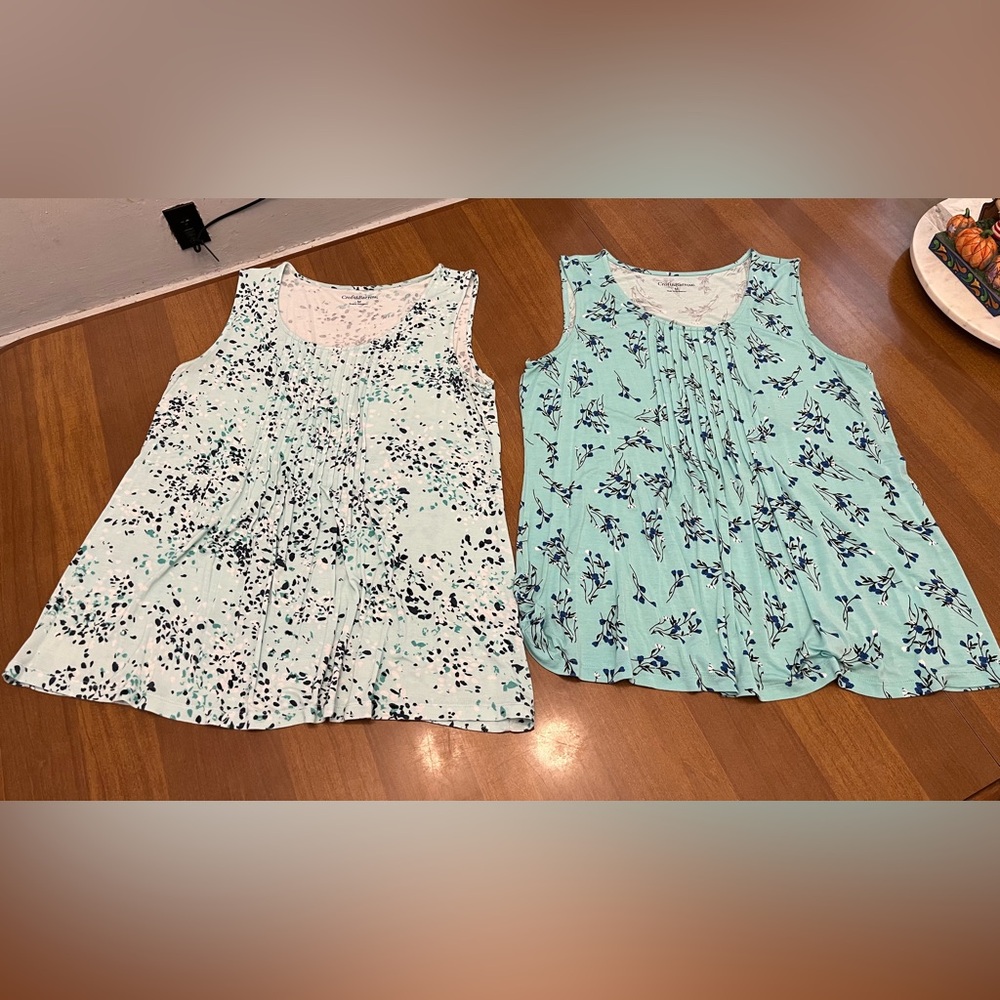 Croft and Barrow pleated front tank tops bundles Size M